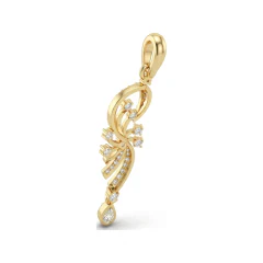 0.36 CTTW Vintage Diamond Filigree Scroll Drop Pendant in 10K Yellow Gold thumbnail 3