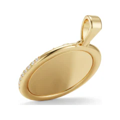 Sculpted Feather Pendant - Nature Necklace in 10K Yellow Gold thumbnail 3