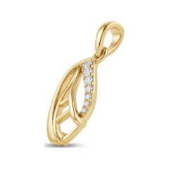 0.09 CTTW Diamond Journey Teardrop Pendant | Open Knot Necklace in 10K Yellow Gold thumbnail 2