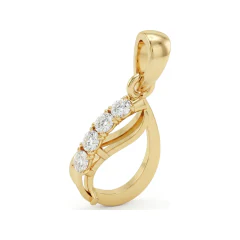 0.09 CTTW Diamond Journey Teardrop Pendant | Open Knot Necklace in 10K Yellow Gold thumbnail 3