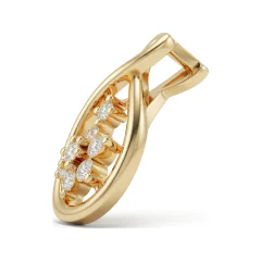 0.09 CTTW Diamond Flower Cluster Infinity Loop Pendant in 10K Yellow Gold thumbnail 2