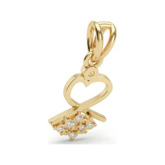 0.13 CTTW Open Heart Diamond Cluster Pendant in 10K Yellow Gold thumbnail 3