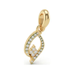 0.1 CTTW Diamond Infinity Twist Pendant with Cluster Center in 10K Yellow Gold thumbnail 3