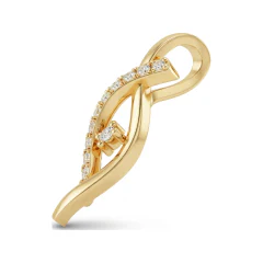 0.07 CTTW Diamond Bypass Crossover Pendant in 10K Yellow Gold thumbnail 2