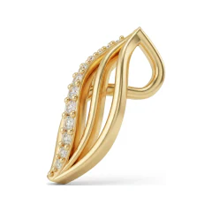 0.04 CTTW Diamond Leaf Pendant | Petite Nature Necklace in 10K Yellow Gold thumbnail 2