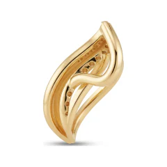 0.04 CTTW Diamond Leaf Pendant | Petite Nature Necklace in 10K Yellow Gold thumbnail 3