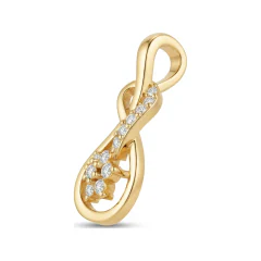 0.11 CTTW Infinity Diamond Flower Cluster Pendant in 10K Yellow Gold thumbnail 2