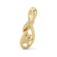 0.11 CTTW Infinity Diamond Flower Cluster Pendant in 10K Yellow Gold thumbnail 3