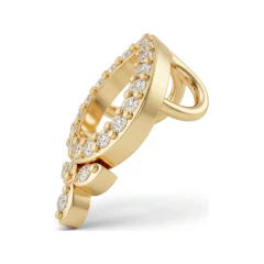0.07 CTTW Petite Open Teardrop Diamond Pendant in 10K Yellow Gold thumbnail 2
