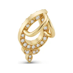 0.07 CTTW Petite Open Teardrop Diamond Pendant in 10K Yellow Gold thumbnail 3