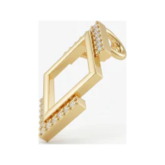0.04 CTTW Diamond Open Diamond-Shape Pendant | Geometric Necklace in 10K Yellow Gold thumbnail 2