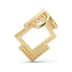 0.04 CTTW Diamond Open Diamond-Shape Pendant | Geometric Necklace in 10K Yellow Gold thumbnail 3