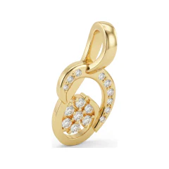 0.16 CTTW Infinity Loop Diamond Pendant with Flower Cluster in 10K Yellow Gold thumbnail 3