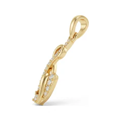 0.11 CTTW Diamond Infinity Swirl Ribbon Pendant in 10K Yellow Gold thumbnail 2