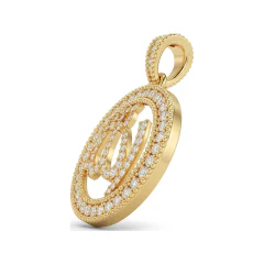 0.51 CTTW Diamond Allah Pendant Round Medallion in 10K Yellow Gold thumbnail 2