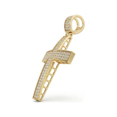 0.67 CTTW Iced Diamond Cross Pendant with Pave Bail in 10K Yellow Gold thumbnail 2