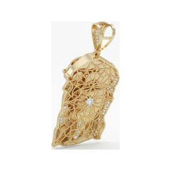 1.41 CTTW Iced Diamond Jesus Piece Pendant in 10K Yellow Gold thumbnail 3