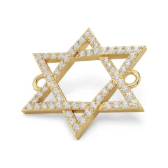 0.35 CTTW Diamond Star of David Pendant in 10K Yellow Gold thumbnail 1
