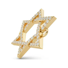 0.35 CTTW Diamond Star of David Pendant in 10K Yellow Gold thumbnail 2