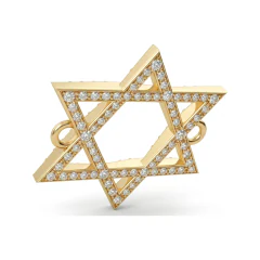 0.35 CTTW Diamond Star of David Pendant in 10K Yellow Gold thumbnail 3