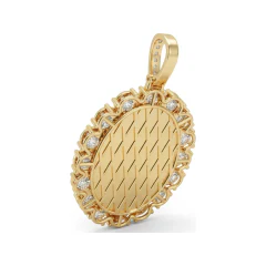 2.99 CTTW Oval Diamond Cluster Frame Pendant in 10K Yellow Gold thumbnail 3