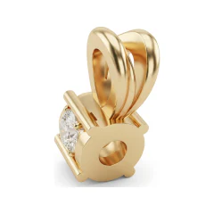 0.19 CTTW Everyday Round Solitaire Pendant in 14K Yellow Gold thumbnail 3