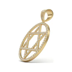 2.83 CTTW Diamond Star of David Pendant Necklace in 10K Yellow Gold thumbnail 2