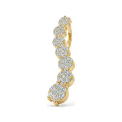 0.35 CTTW Diamond Cluster Swirl Pendant Necklace in 10K Yellow Gold thumbnail 1