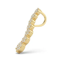 0.35 CTTW Diamond Cluster Swirl Pendant Necklace in 10K Yellow Gold thumbnail 2