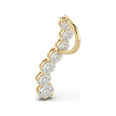 0.35 CTTW Diamond Cluster Swirl Pendant Necklace in 10K Yellow Gold thumbnail 3