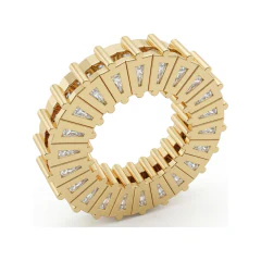 2.37 CTTW Baguette Diamond Eternity Circle Pendant in 10K Yellow Gold thumbnail 3