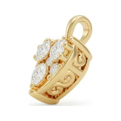 0.81 CTTW Diamond Cluster Heart Pendant | Love Necklace in 10K Yellow Gold thumbnail 2