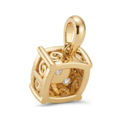 0.83 CTTW Cushion Diamond Cluster Pendant in 10K Yellow Gold thumbnail 3