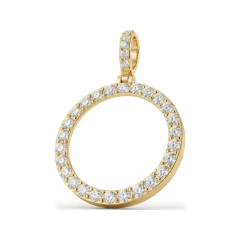1.86 CTTW Diamond Eternity Circle Pendant | Open Circle in 10K Yellow Gold thumbnail 1