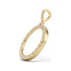 1.86 CTTW Diamond Eternity Circle Pendant | Open Circle in 10K Yellow Gold thumbnail 2