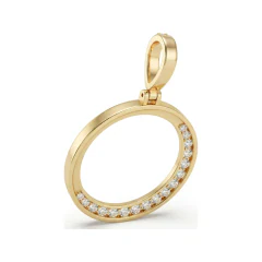 1.86 CTTW Diamond Eternity Circle Pendant | Open Circle in 10K Yellow Gold thumbnail 3