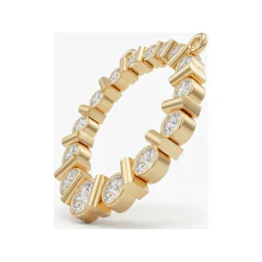 0.44 CTTW Diamond Eternity Circle Pendant | Bezel-Set Necklace in 10K Yellow Gold thumbnail 2