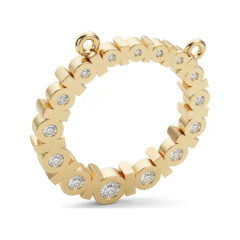 0.44 CTTW Diamond Eternity Circle Pendant | Bezel-Set Necklace in 10K Yellow Gold thumbnail 3