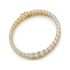 0.96 CTTW Diamond Eternity Circle Pendant in 10K Yellow Gold thumbnail 1