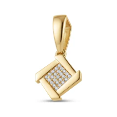 0.07 CTTW Geometric Diamond Cluster Kite Pendant in 10K Yellow Gold thumbnail 1
