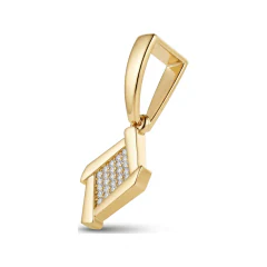 0.07 CTTW Geometric Diamond Cluster Kite Pendant in 10K Yellow Gold thumbnail 2