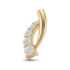 0.42 CTTW Graduated Journey Diamond Pendant in 10K Yellow Gold thumbnail 1