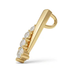 0.42 CTTW Graduated Journey Diamond Pendant in 10K Yellow Gold thumbnail 2