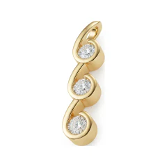 0.72 CTTW Three Stone Diamond Journey Swirl Pendant in 10K Yellow Gold thumbnail 1