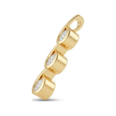 0.72 CTTW Three Stone Diamond Journey Swirl Pendant in 10K Yellow Gold thumbnail 2