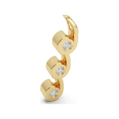 0.72 CTTW Three Stone Diamond Journey Swirl Pendant in 10K Yellow Gold thumbnail 3