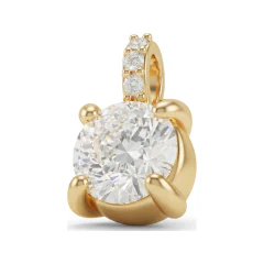 1.5 CTTW Round Solitaire Pendant | Prong-Set Necklace in 14K Yellow Gold thumbnail 1