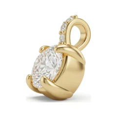 1.5 CTTW Round Solitaire Pendant | Prong-Set Necklace in 14K Yellow Gold thumbnail 2