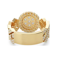 1.2 CTTW Floral Cluster Engagement Ring | Twisted Rope Shank in 10K Yellow Gold thumbnail 3