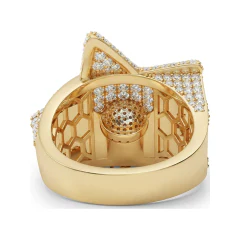 2.9 CTTW Starburst Statement Ring | Baguette & Micro-Pave Ring in 10K Yellow Gold thumbnail 3